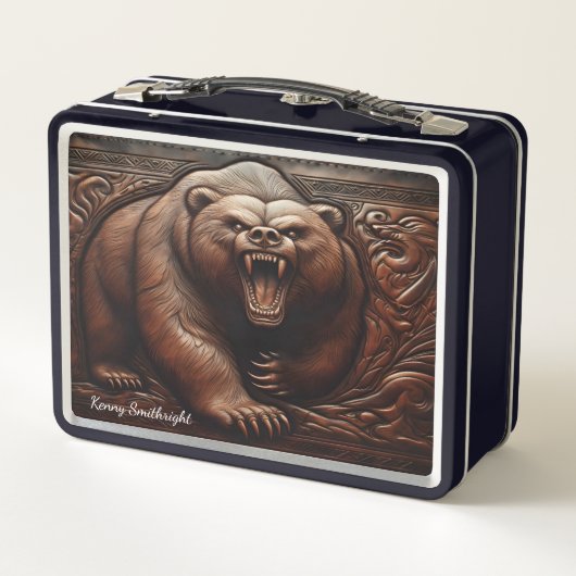 Lunch Box Grizzly embarqué : résistance en cuir (Dos)