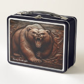 Lunch Box Grizzly embarqué : résistance en cuir (Devant)