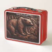 Lunch Box Grizzly en cuir incorporé : Esprit sauvage (Dos)