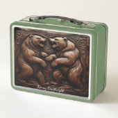 Lunch Box Grizzly féroce en cuir (Dos)
