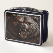 Lunch Box Grizzly torride sculpté en cuir (Devant)