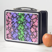 Lunch Box Groovy Boho Rétro Mod Géométrique Fierté Trigender (En situation)