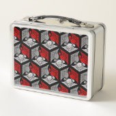 Lunch Box Grues japonaises, rouge, gris / gris / noir (Dos)