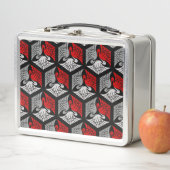 Lunch Box Grues japonaises, rouge, gris / gris / noir (En situation)