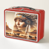 Lunch Box Guerrier de métal d'art au coucher du soleil (Devant)