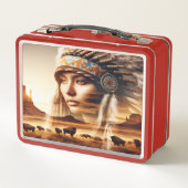 Lunch Box Guerrier de métal d'art au coucher du soleil (Dos)