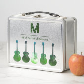 Lunch Box Guitare Nom personnalisé Vert (En situation)