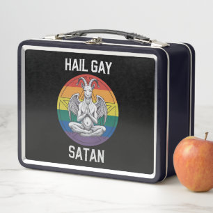 Lunch Box Hail Gay Satan Funny Goth Gothique Goat LGBTQ