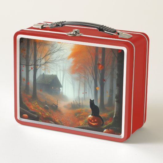 Lunch Box Halloween/Automne/Automne/citrouille/chat (Devant)