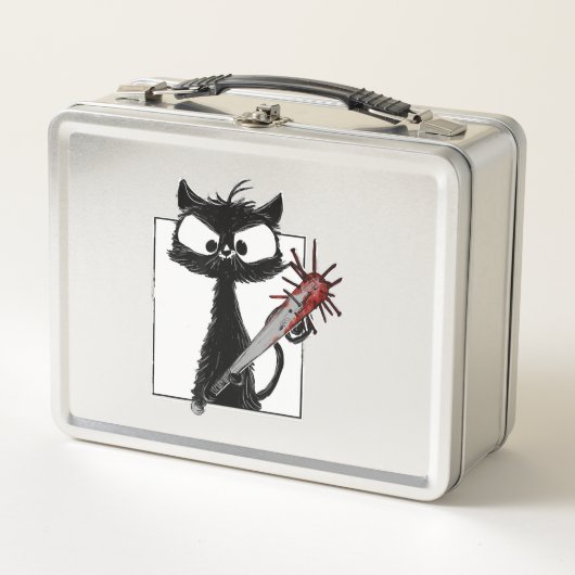 Lunch Box Halloween de baseball de chat noir (Devant)