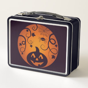 Lunch Box Halloween Jack-o'-lantern citrouille visage et ara