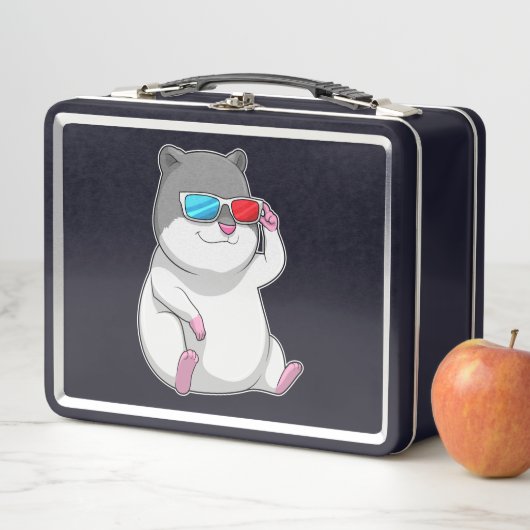 Lunch Box Hamster avec lunettes (En situation)