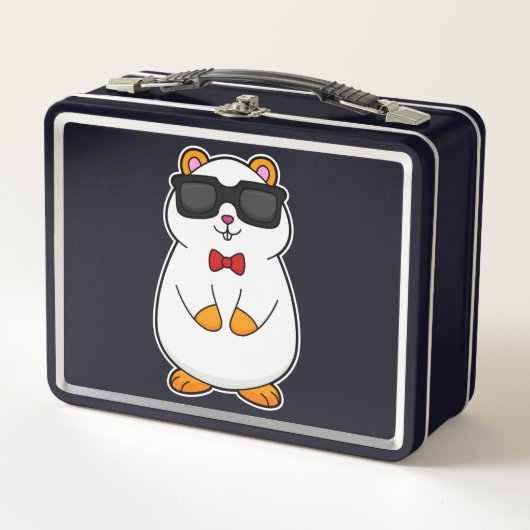Lunch Box Hamster avec lunettes de soleil et cravate à mâcho (Devant)