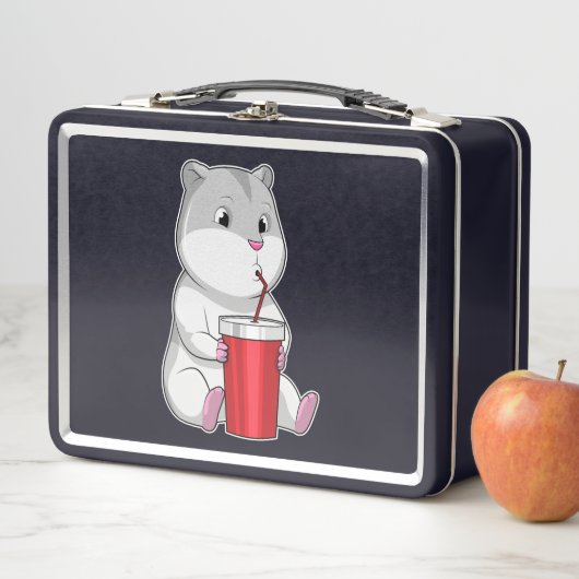 Lunch Box Hamster with Mug & Drinking straw (En situation)