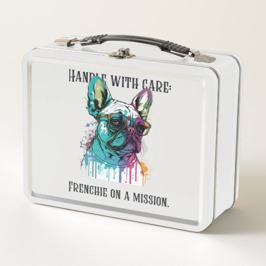 Lunch Box Handicap avec soin : Frenchie en mission (Devant)