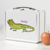 Lunch Box Happy green iguana cartoon (En situation)