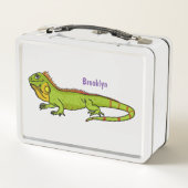 Lunch Box Happy green iguana cartoon (Dos)