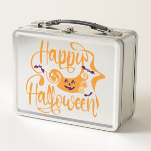 Lunch Box Happy Halloween chauves-souris Jack-o'-lantern