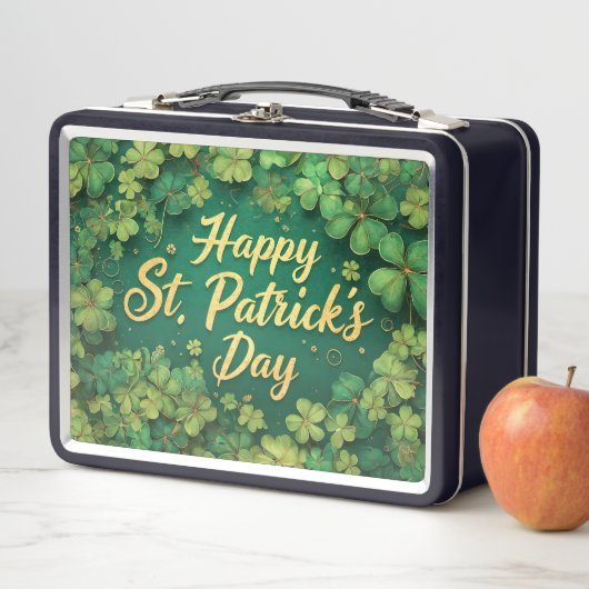 Lunch Box Happy St. Patrick’s Day Clover Design (En situation)