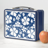 LUNCH BOX HAWAIIAN HULA (HIBISCUS) NAVY (En situation)