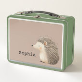 Lunch Box Hérisson Brown Crème Cute Personnalisé (Devant)