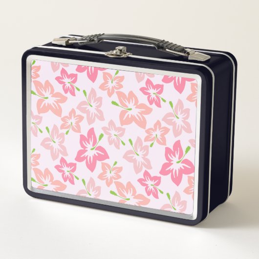 Lunch Box Hibiscus Rose, Fleurs Roses, Motif De Fleurs (Devant)