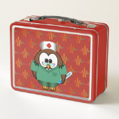Lunch Box hibou d'infirmière - panier-repas en métal (Dos)