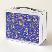 Lunch Box Hiéroglyphes égyptiens - Lapis Lazuli et Gold (Dos)