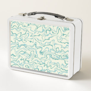 Lunch Box Hippie les années 70 Marbre Bleu Liquide Swirl Boh