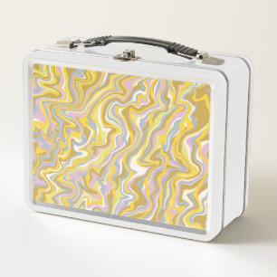 Lunch Box Hippie les années 70 Marbre Vert Liquide Swirl Boh