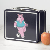 Lunch Box Hippo as Soccer player with Soccer.PNG (En situation)