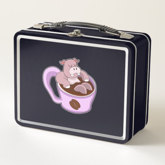 Lunch Box Hippo avec la coupe du café (Devant)