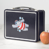 Lunch Box Hippo comme Plongeur avec lunettes de natation (En situation)