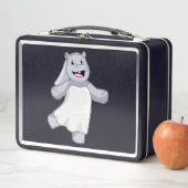 Lunch Box Hippopotame en mariée avec voile (En situation)