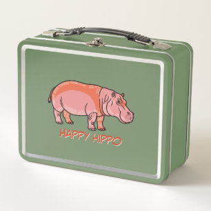 Lunch Box Hippopotame Rose