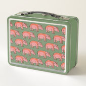 Lunch Box Hippopotame Rose (Dos)