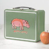 Lunch Box Hippopotame Rose (En situation)