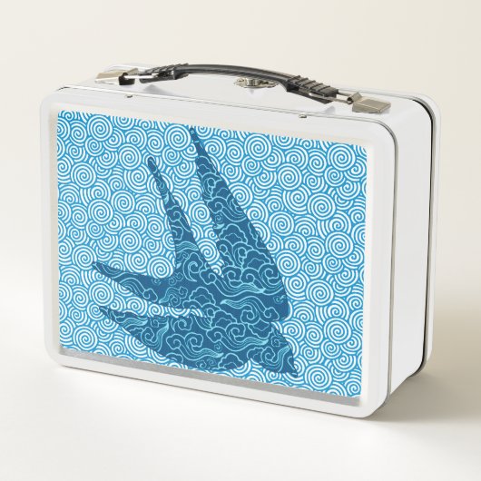 Lunch Box Hirondelle japonaise en vol, Cobalt et bleu pâle (Dos)