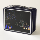 Lunch Box Hiver Wonderland Lumières Bleu et blanc Vacances (Dos)
