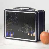 Lunch Box Hiver Wonderland Lumières Bleu et blanc Vacances (En situation)