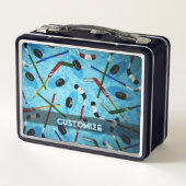 Lunch Box Hockey sur glace bleu personnalisé (Dos)