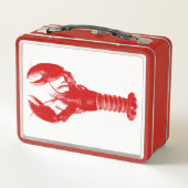Lunch Box Homard rouge profond sur blanc (Dos)