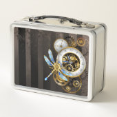 Lunch Box Horloge à vapeur avec libellule mécanique (Dos)