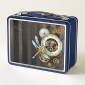 Lunch Box Horloge à vapeur avec libellule mécanique (Dos)
