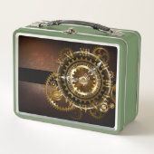 Lunch Box Horloge Steampunk avec des engrenages anciens (Devant)