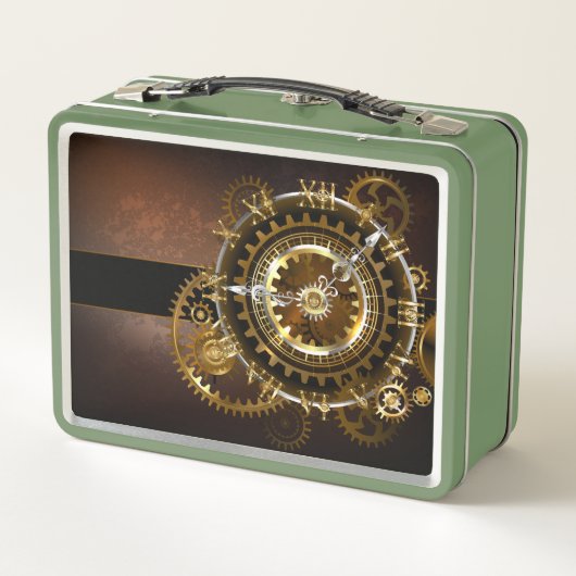 Lunch Box Horloge Steampunk avec des engrenages anciens (Dos)