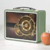 Lunch Box Horloge Steampunk avec des engrenages anciens (En situation)
