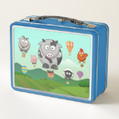 Lunch Box Hot Air Balloon Farm Animals Personalised (Dos)