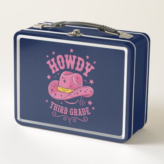 Lunch Box Howdy Cowboy De 3E Année Revenir À L'École (Devant)