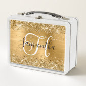 Lunch Box Huile d'or Glitter Monogramme noir et blanc (Devant)